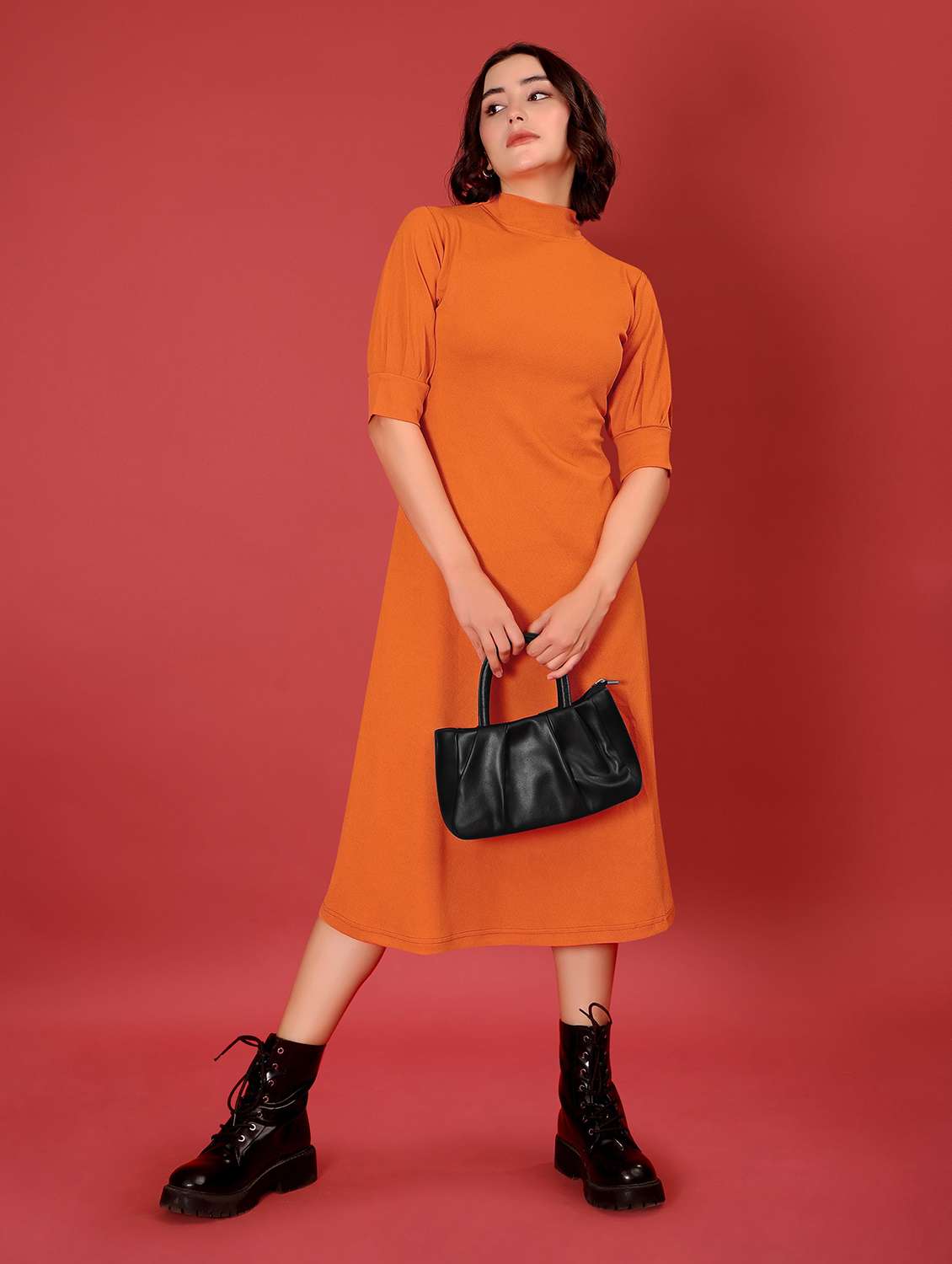 women self design short sleeves a-line dress