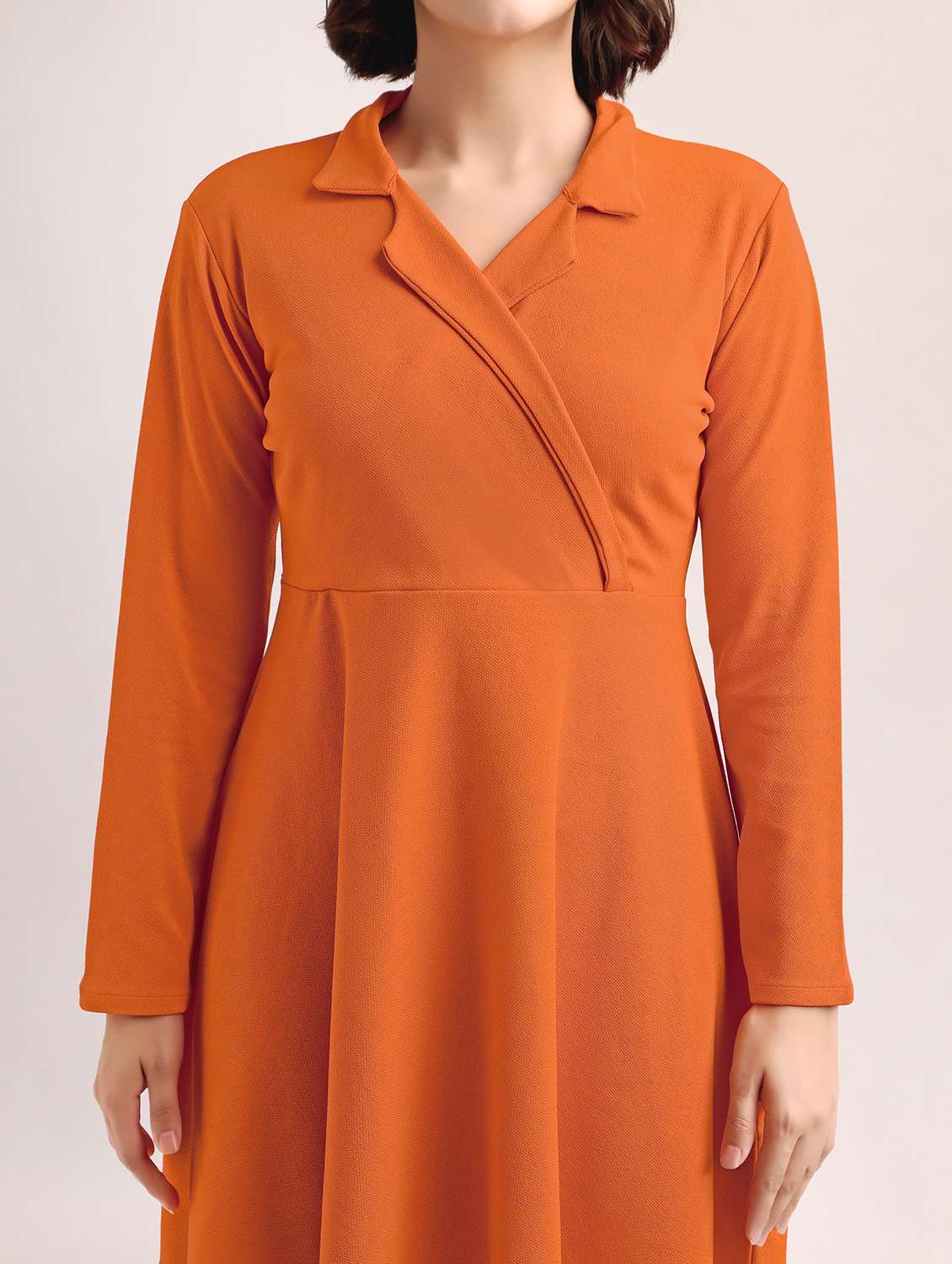 women self design long sleeves fit and flare dress - 22553317 -  Standard Image - 4