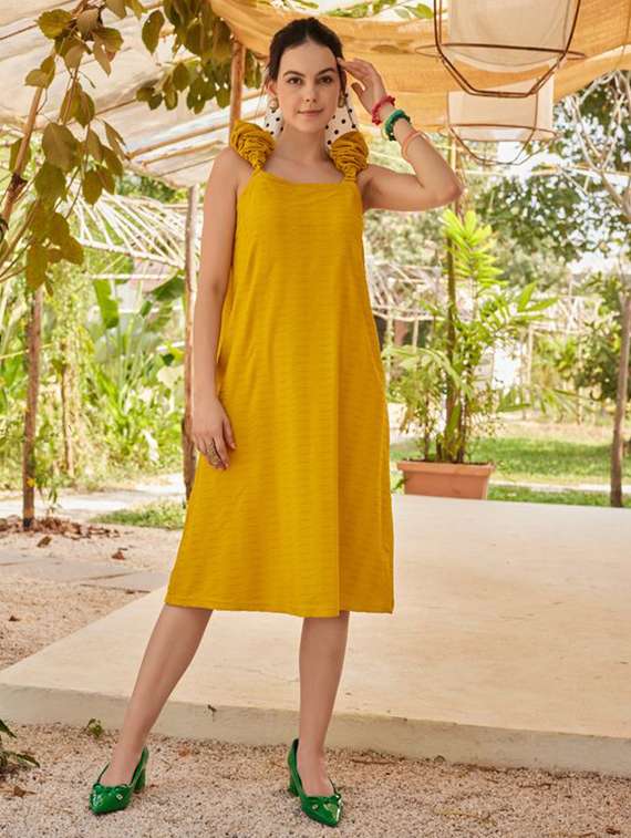 women self design sleeveless a-line dress - 22553348 -  Standard Image - 1