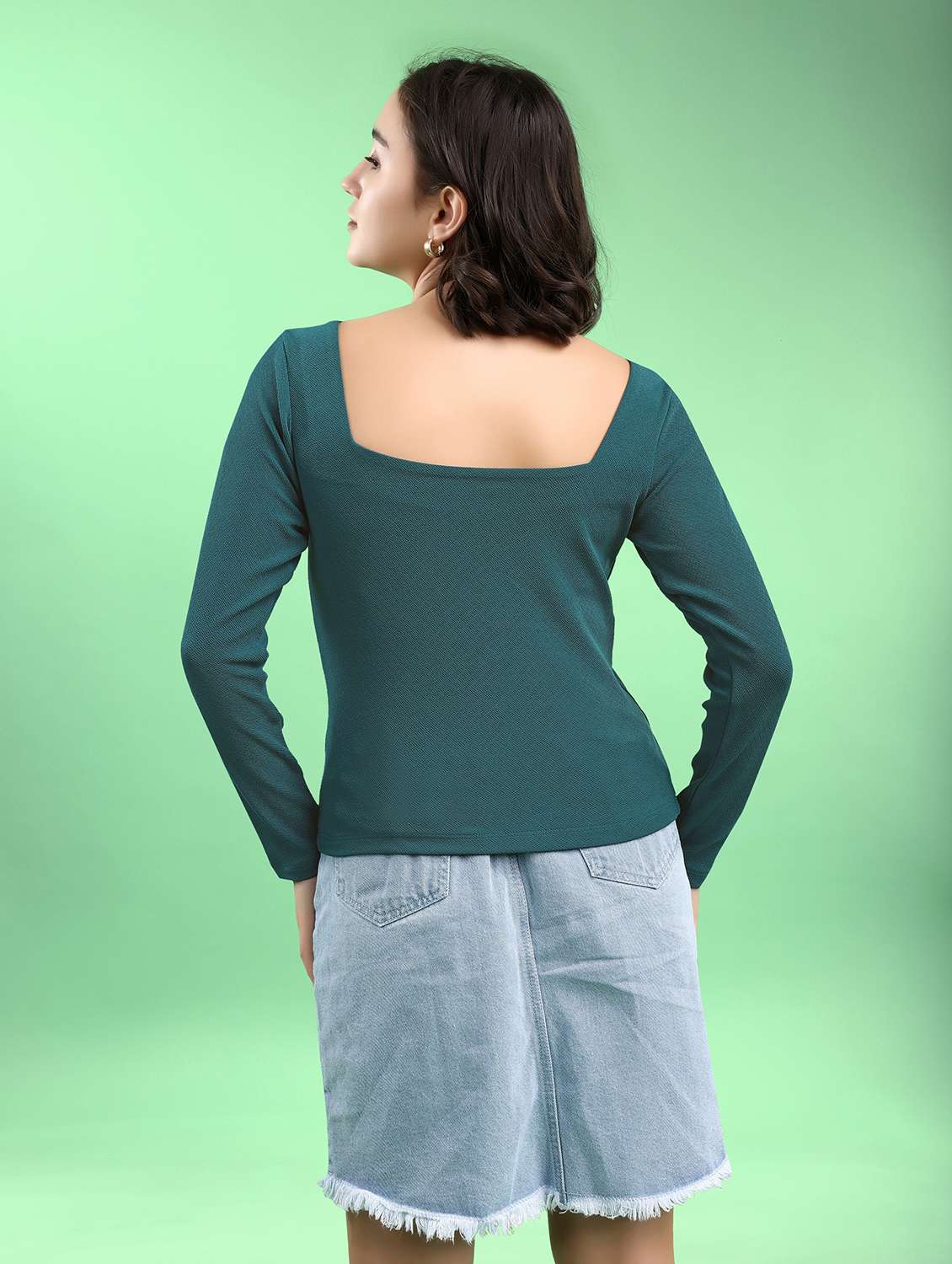 women solid long sleeves regular top - 22553577 -  Standard Image - 4