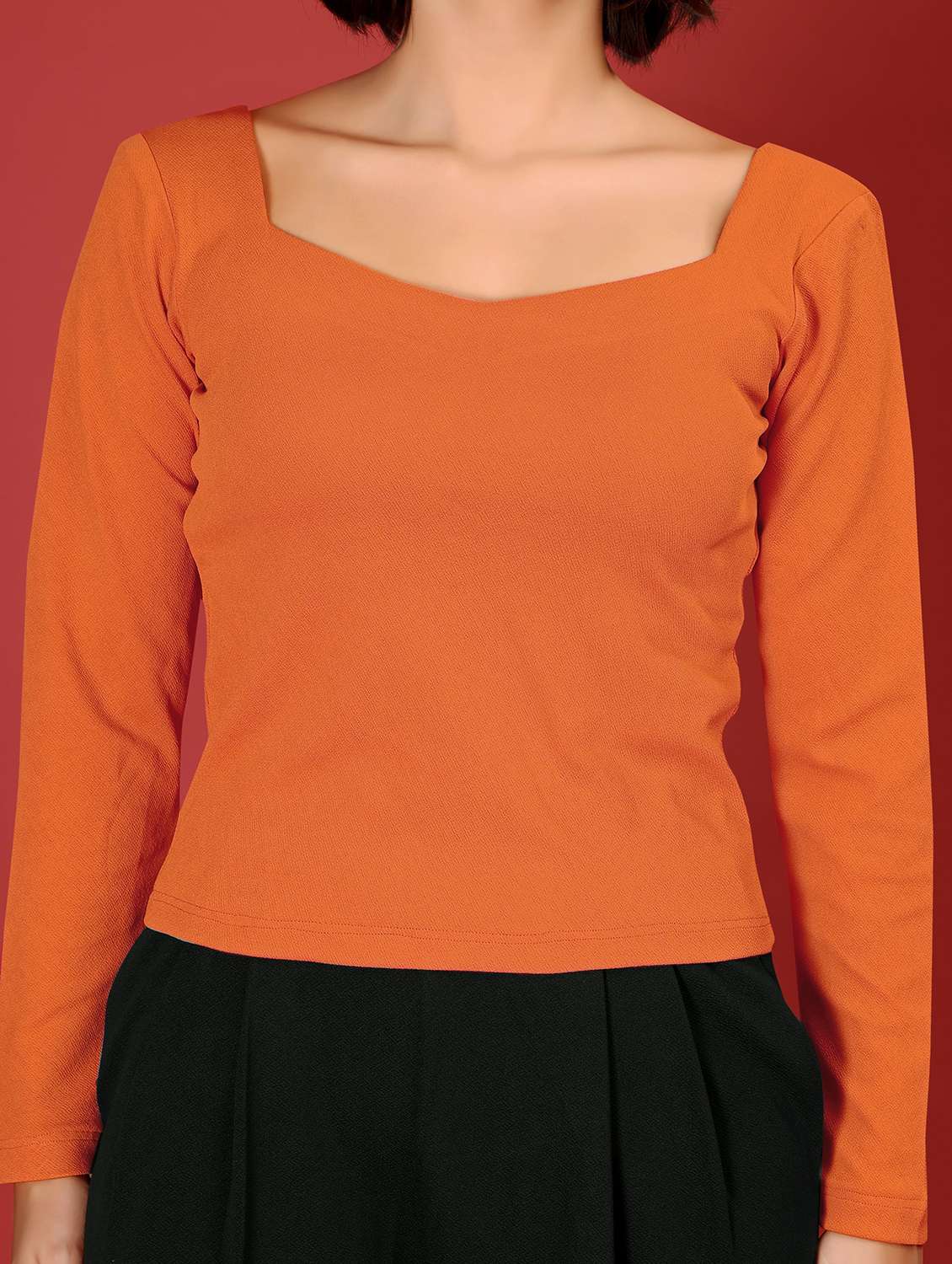 women solid long sleeves regular top - 22553580 -  Standard Image - 1