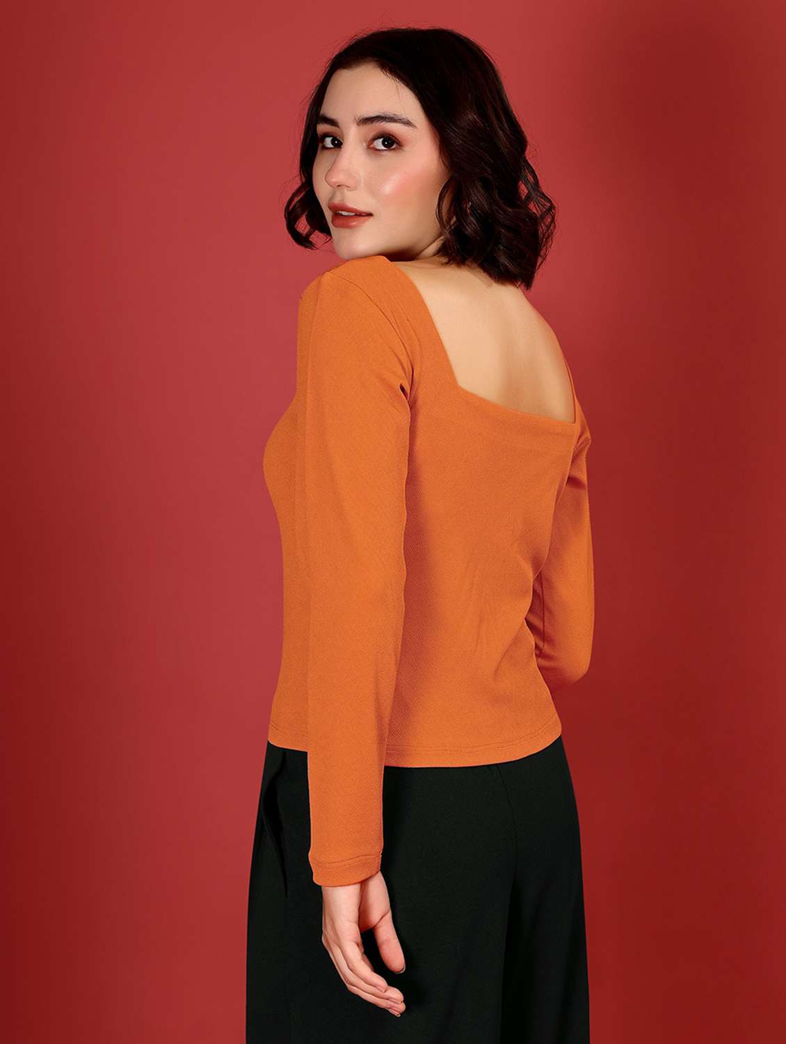 women solid long sleeves regular top - 22553580 -  Standard Image - 4
