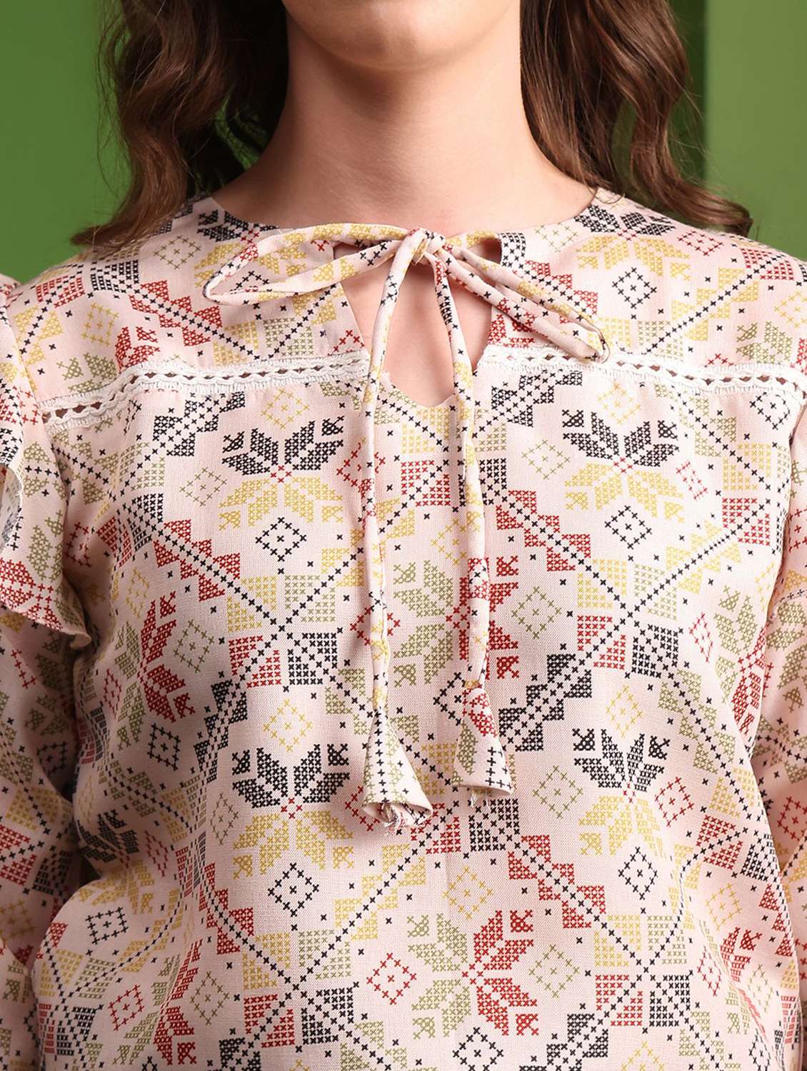 off white cotton blend regular top - 22553608 -  Standard Image - 1