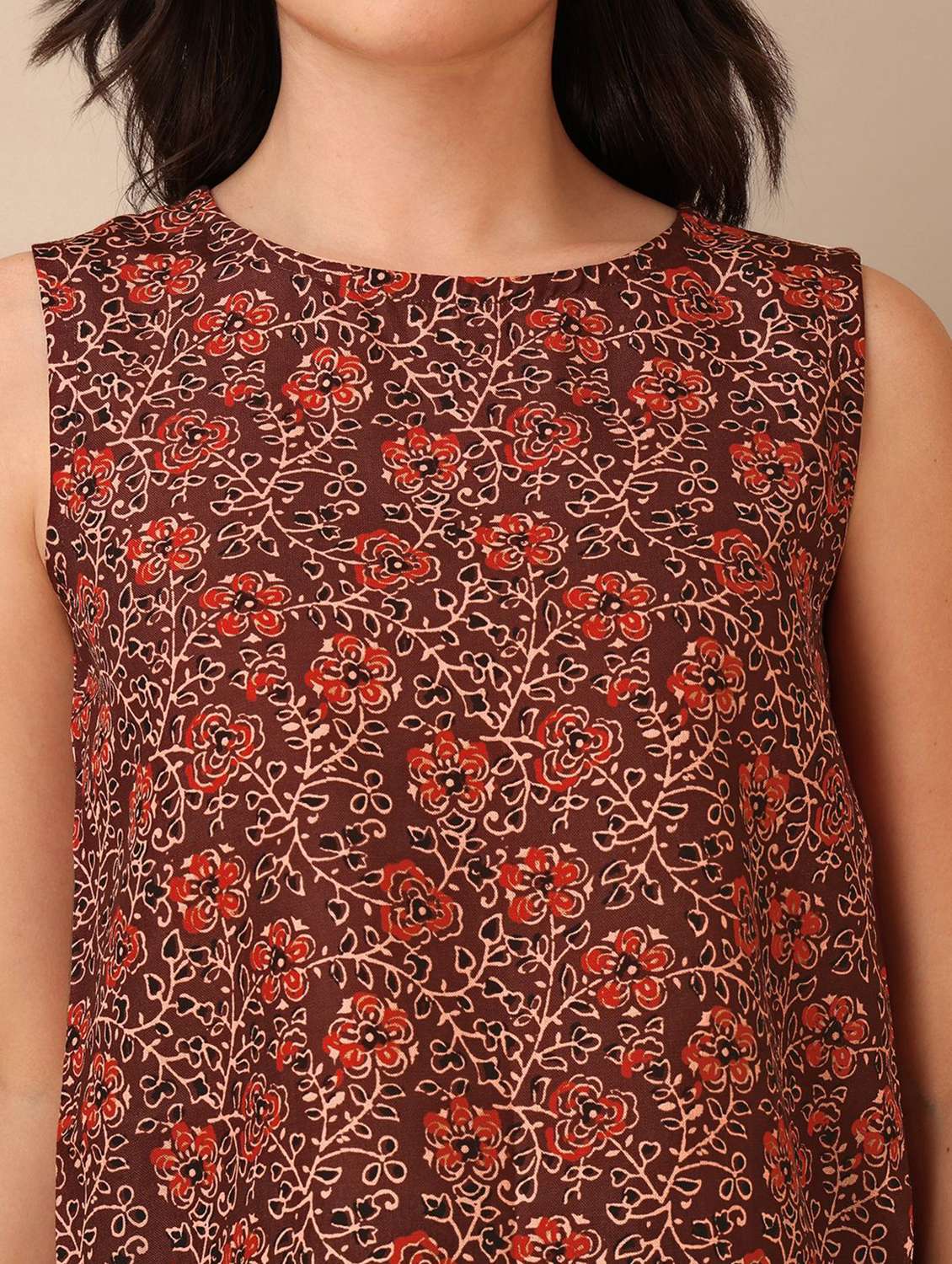 brown cotton blend crop top - 22553625 -  Standard Image - 1