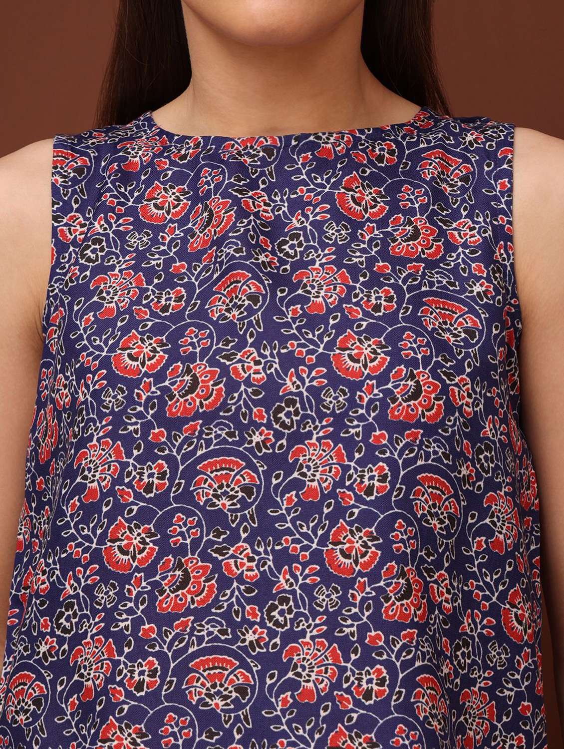 blue cotton blend regular top - 22553626 -  Standard Image - 1