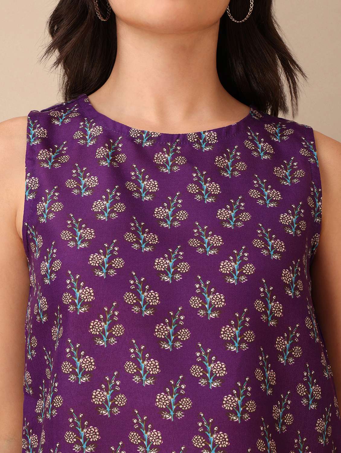 purple cotton blend crop top - 22553628 -  Standard Image - 1