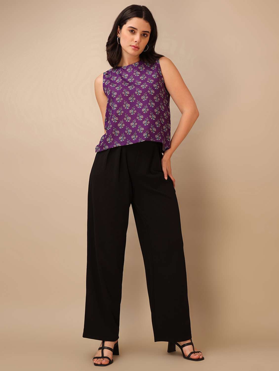 purple cotton blend crop top - 22553628 -  Standard Image - 4