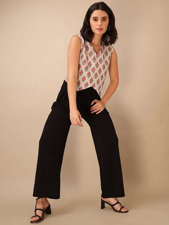 off white cotton blend crop top - 22553642 -  Standard Image - 4