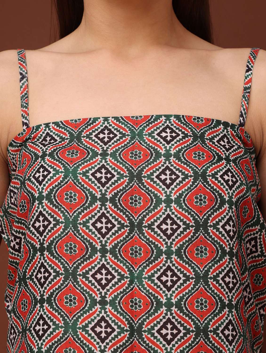 green cotton blend crop top - 22553644 -  Standard Image - 1