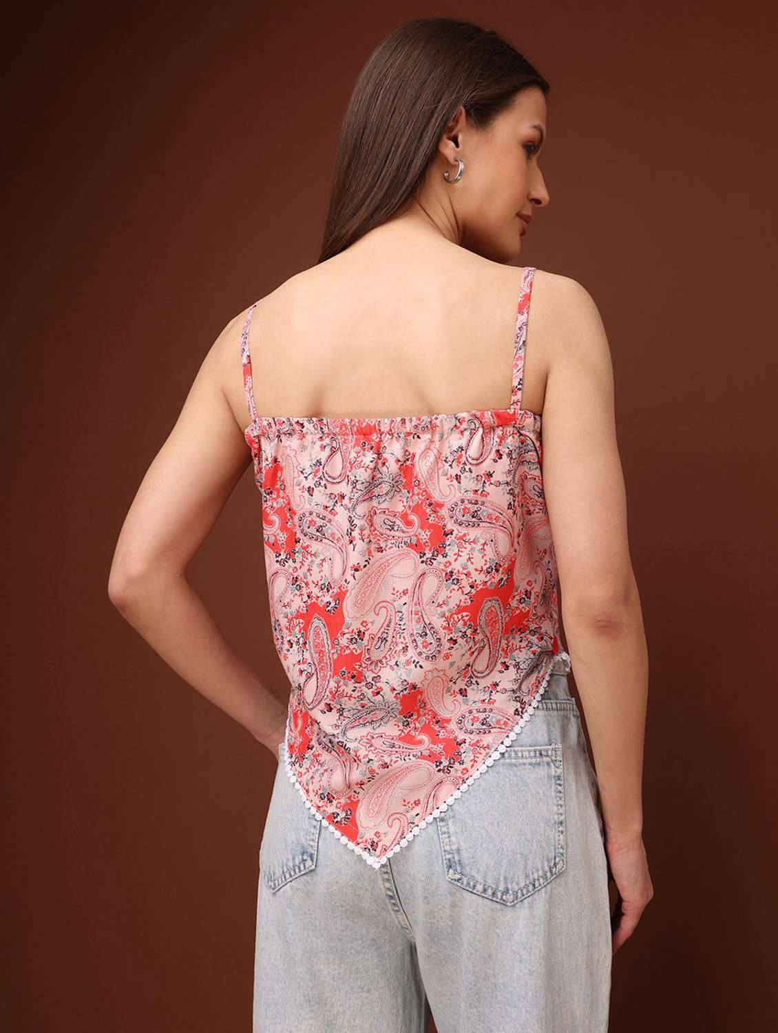 orange cotton blend crop top - 22553645 -  Standard Image - 4