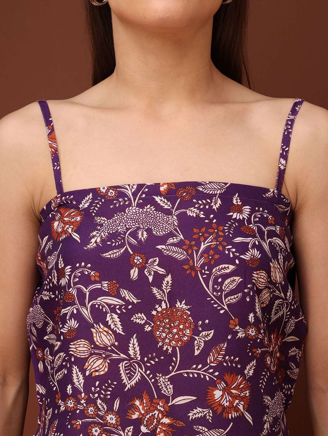 purple cotton blend crop top - 22553646 -  Standard Image - 1