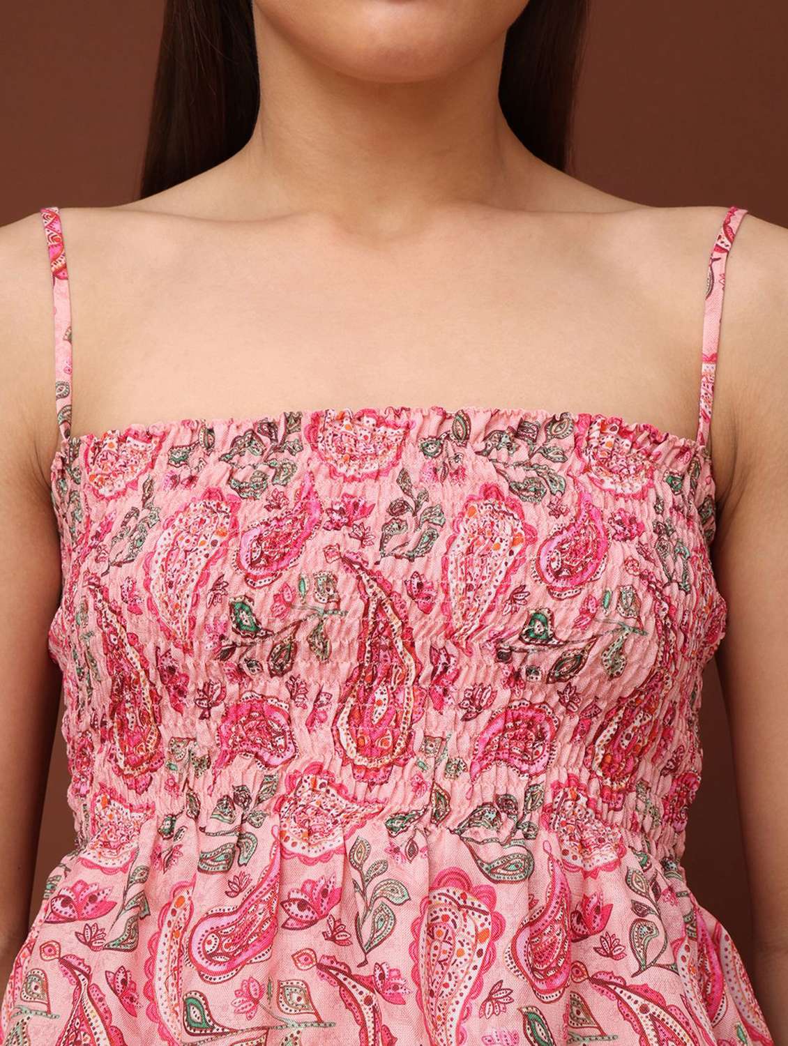 pink cotton blend peplum top - 22553649 -  Standard Image - 1