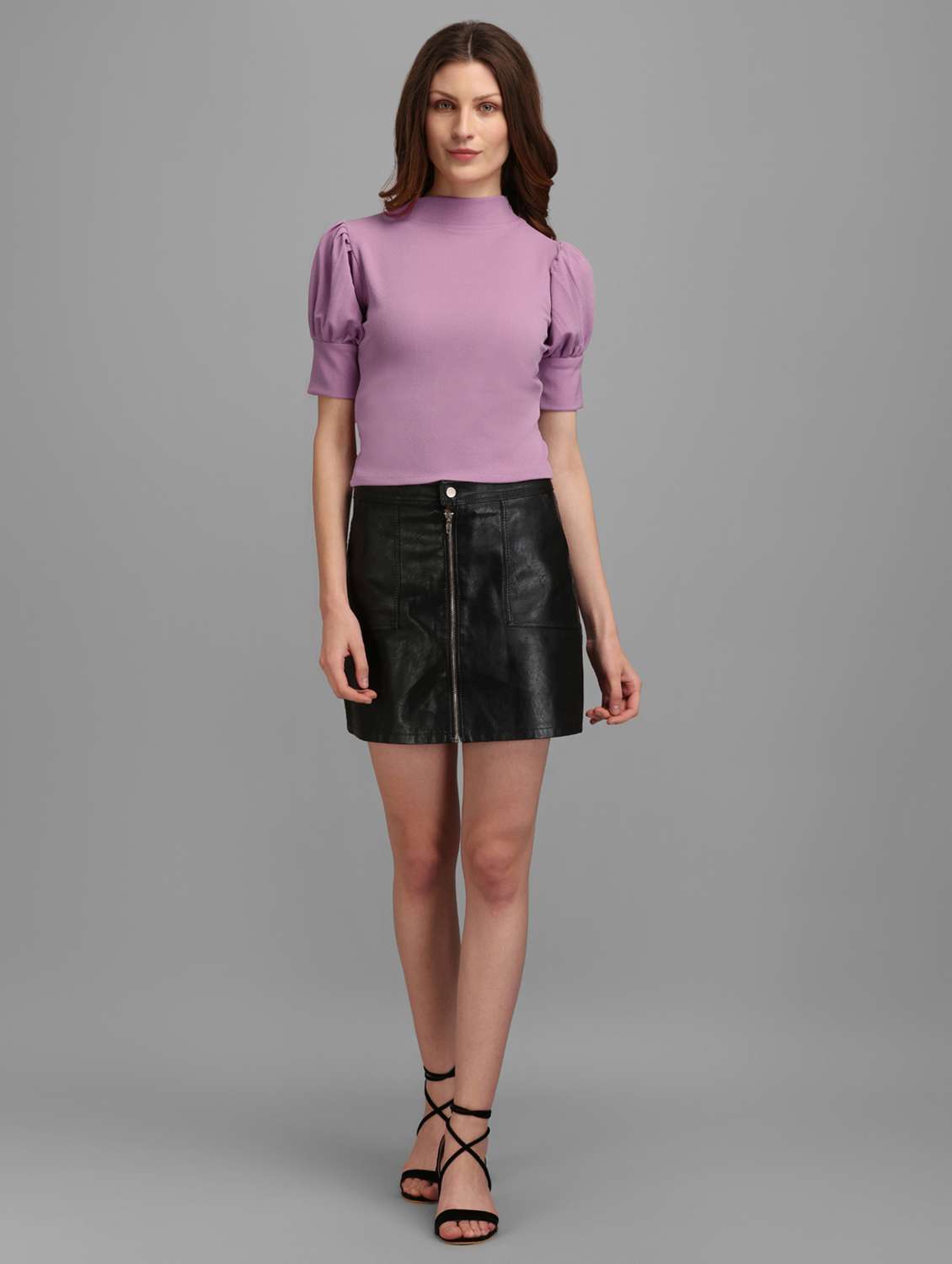 purple polyester crop top - 22553664 -  Standard Image - 4