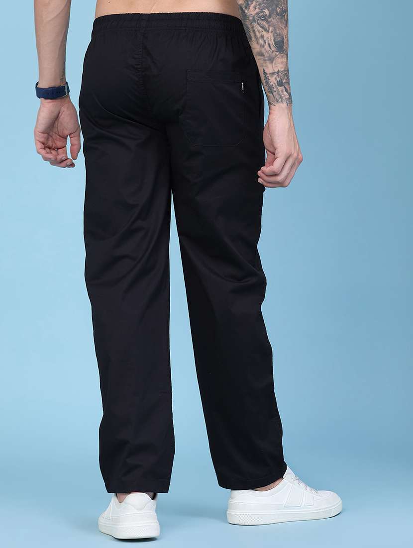 men solid mid rise flat front casual trouser - 22553685 -  Standard Image - 4