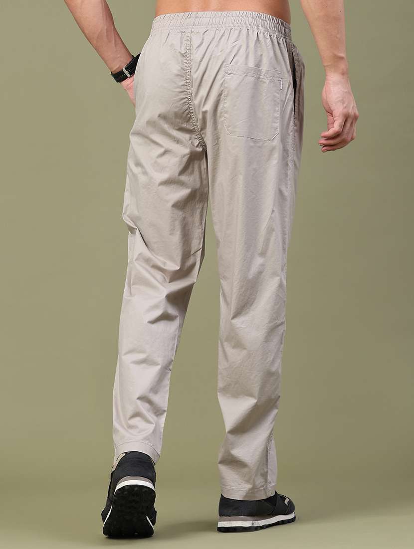 men solid mid rise flat front casual trouser - 22553689 -  Standard Image - 4