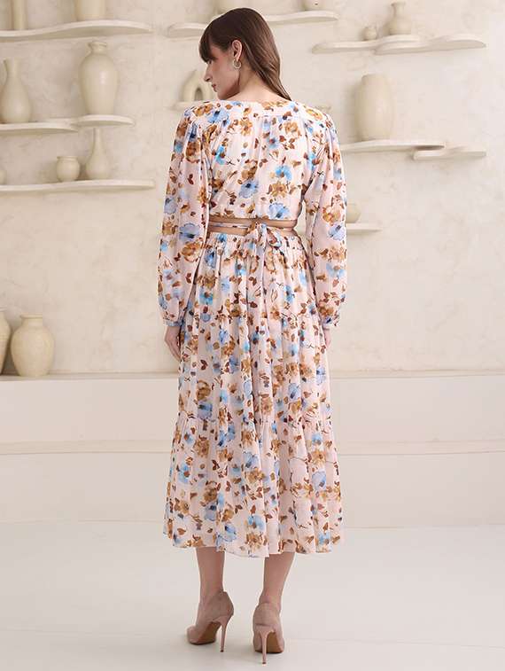 women printed long sleeves top and skirt co-ord set - 22553743 -  Standard Image - 4