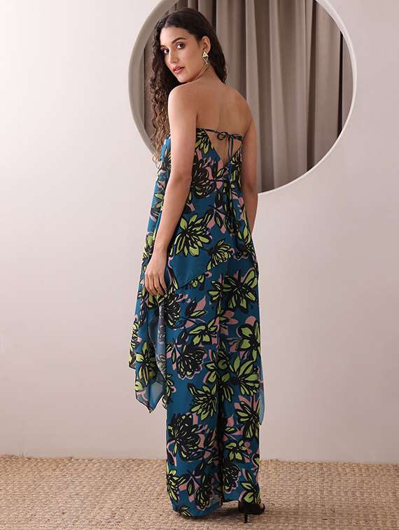 women printed sleeveless top and palazzo co-ord set - 22553747 -  Standard Image - 4