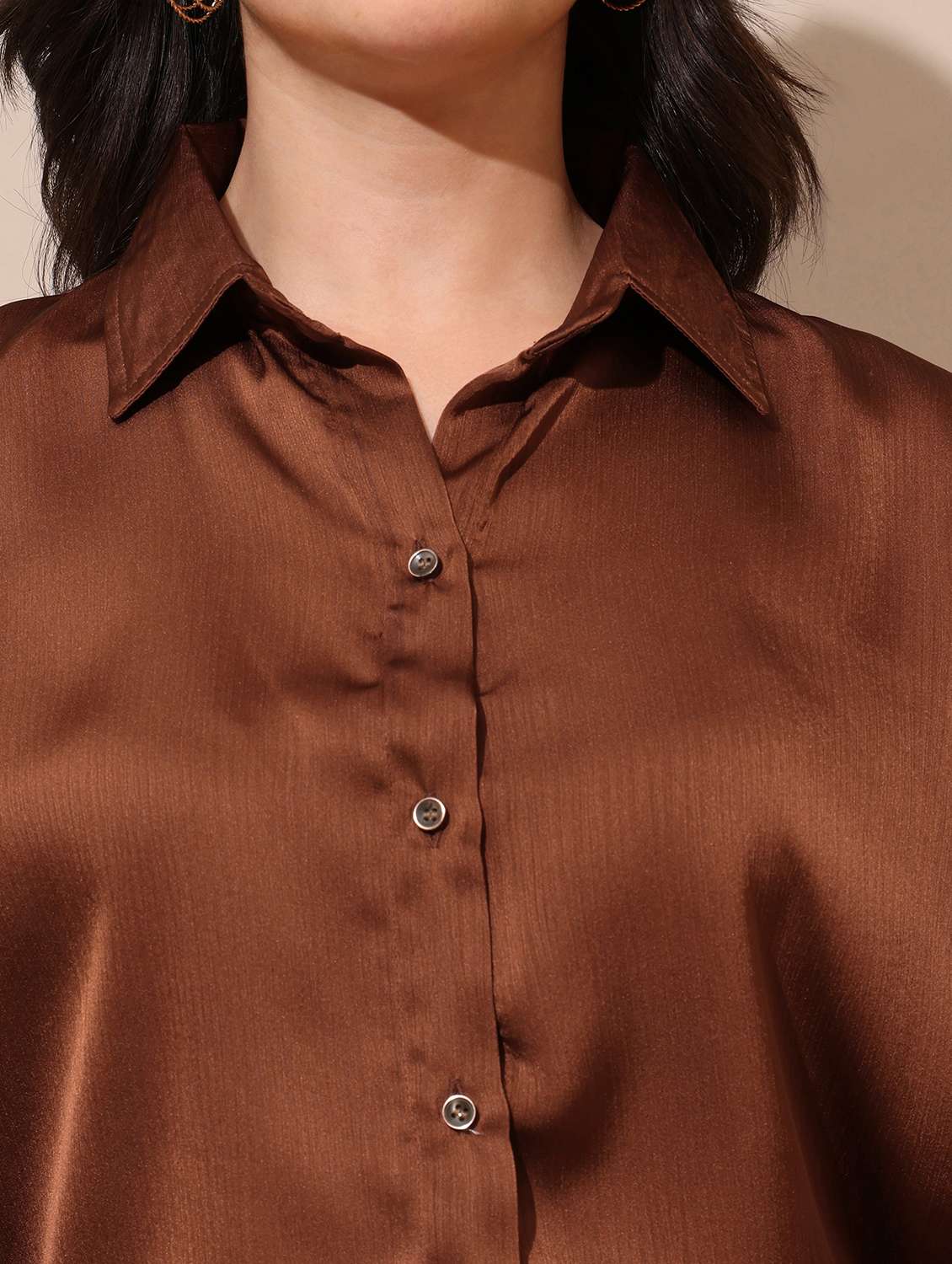 women solid long sleeves shirt and trouser co-ord set - 22553755 -  Standard Image - 1