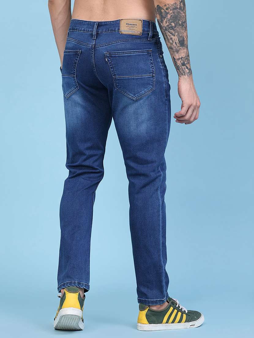 Men Washed Mid Rise Full Length Slim Fit Jeans - 22554002 -  Standard Image - 4