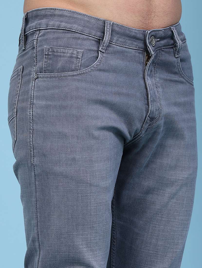 men washed mid rise full length slim fit jeans - 22554011 -  Standard Image - 1