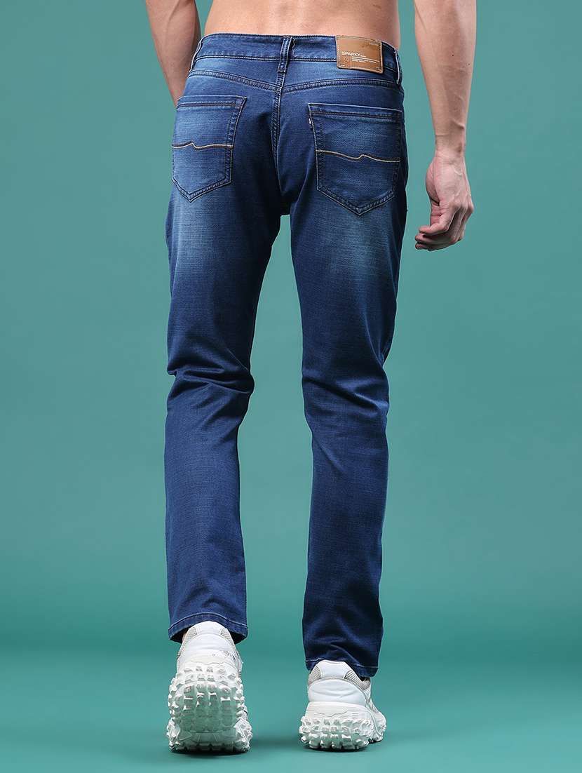 Men Washed Mid Rise Full Length Slim Fit Jeans - 22554013 -  Standard Image - 4
