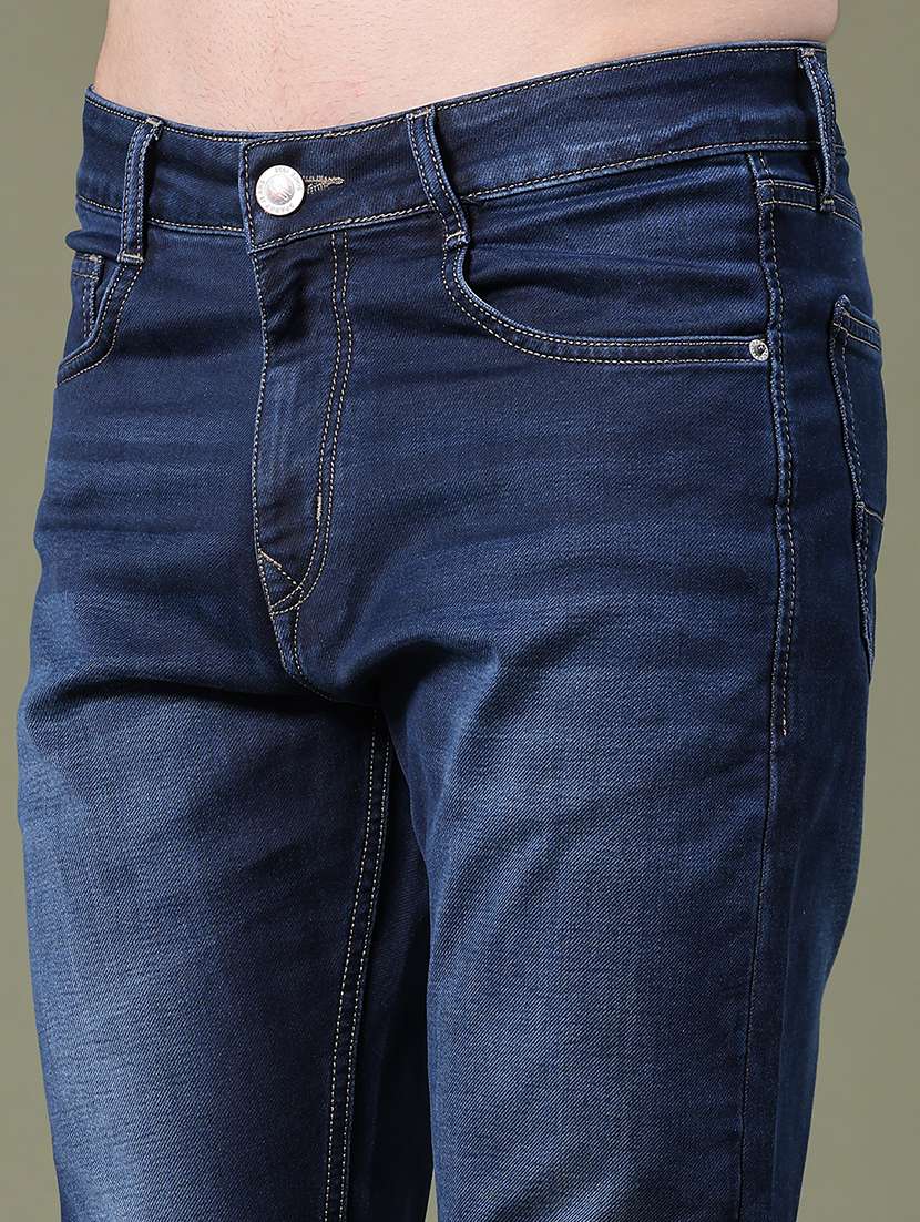 Men Washed Mid Rise Full Length Slim Fit Jeans - 22554015 -  Standard Image - 1