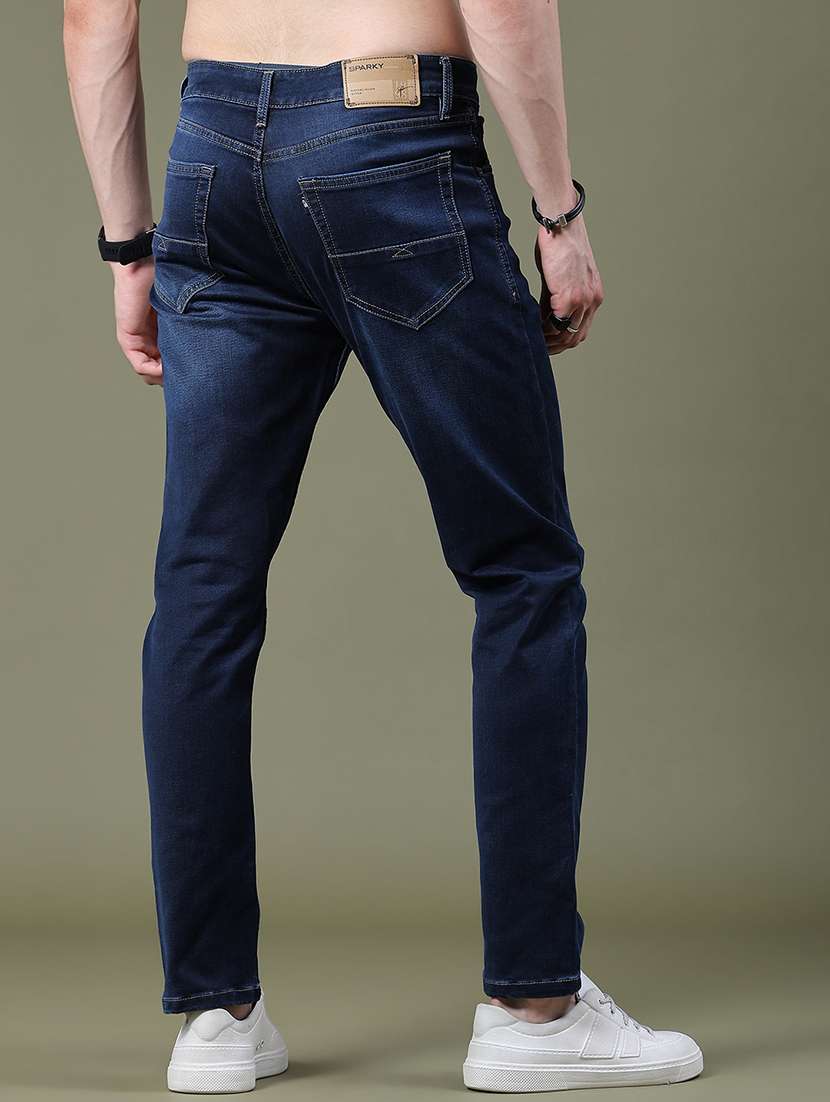 Men Washed Mid Rise Full Length Slim Fit Jeans - 22554015 -  Standard Image - 4