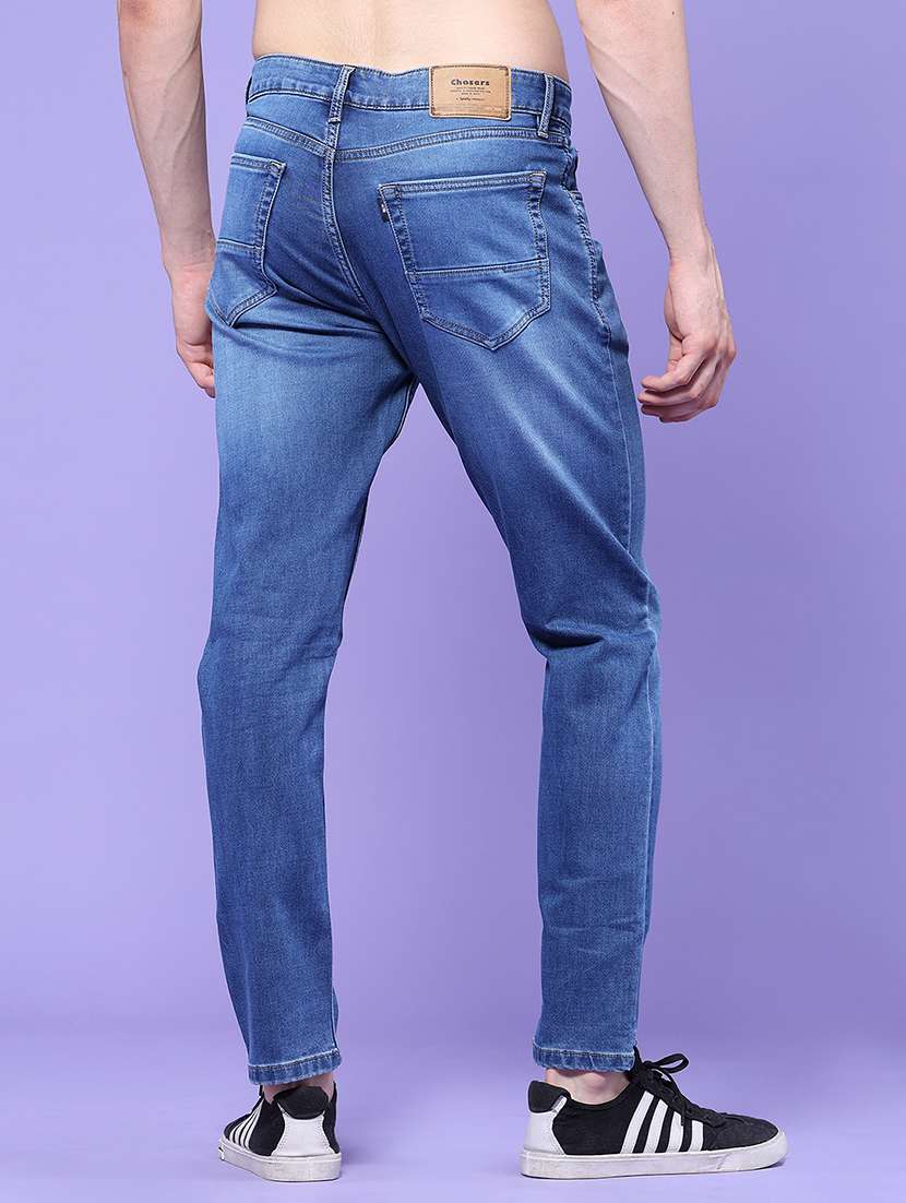 Men Washed Mid Rise Full Length Slim Fit Jeans - 22554025 -  Standard Image - 4