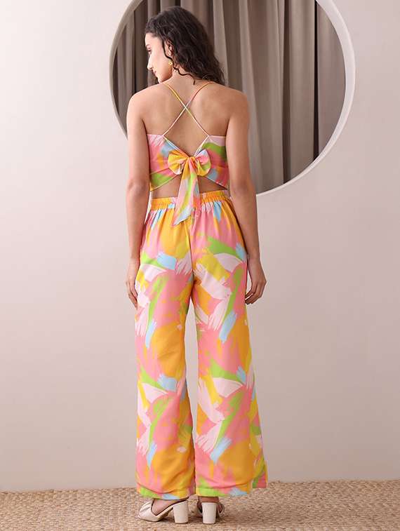women printed sleeveless top and palazzo co-ord set - 22554082 -  Standard Image - 4