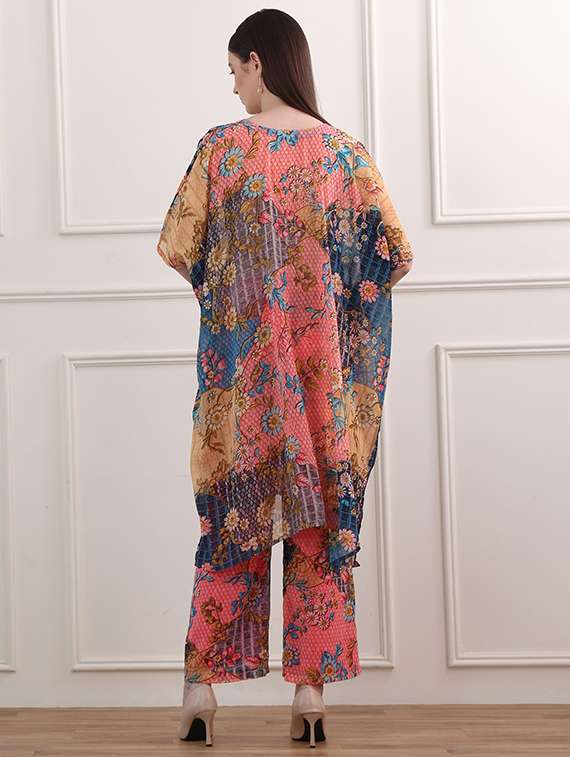 women printed kimono sleeves top and trouser co-ord set - 22554088 -  Standard Image - 4