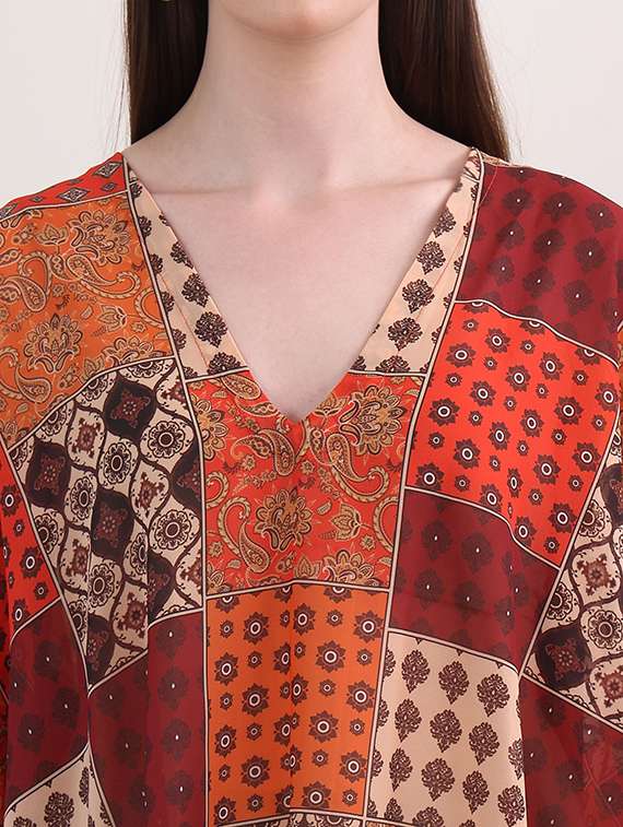 women printed kimono sleeves top and trouser co-ord set - 22554089 -  Standard Image - 1
