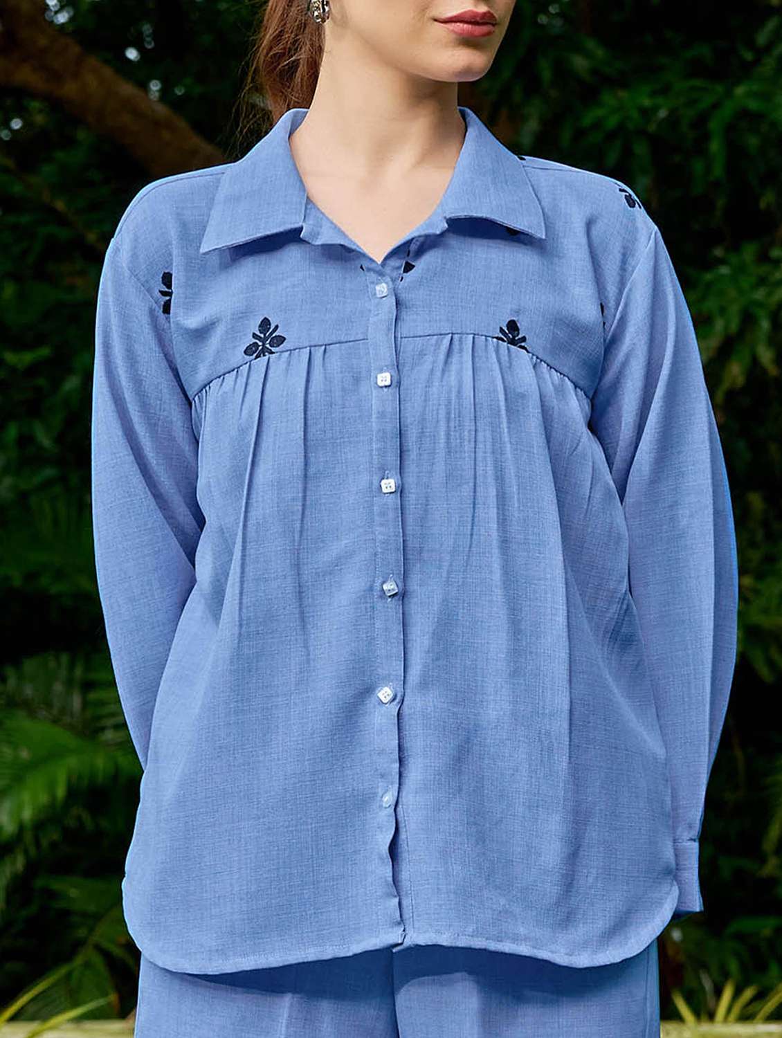 women embroidered long sleeves regular shirt - 22554117 -  Standard Image - 1