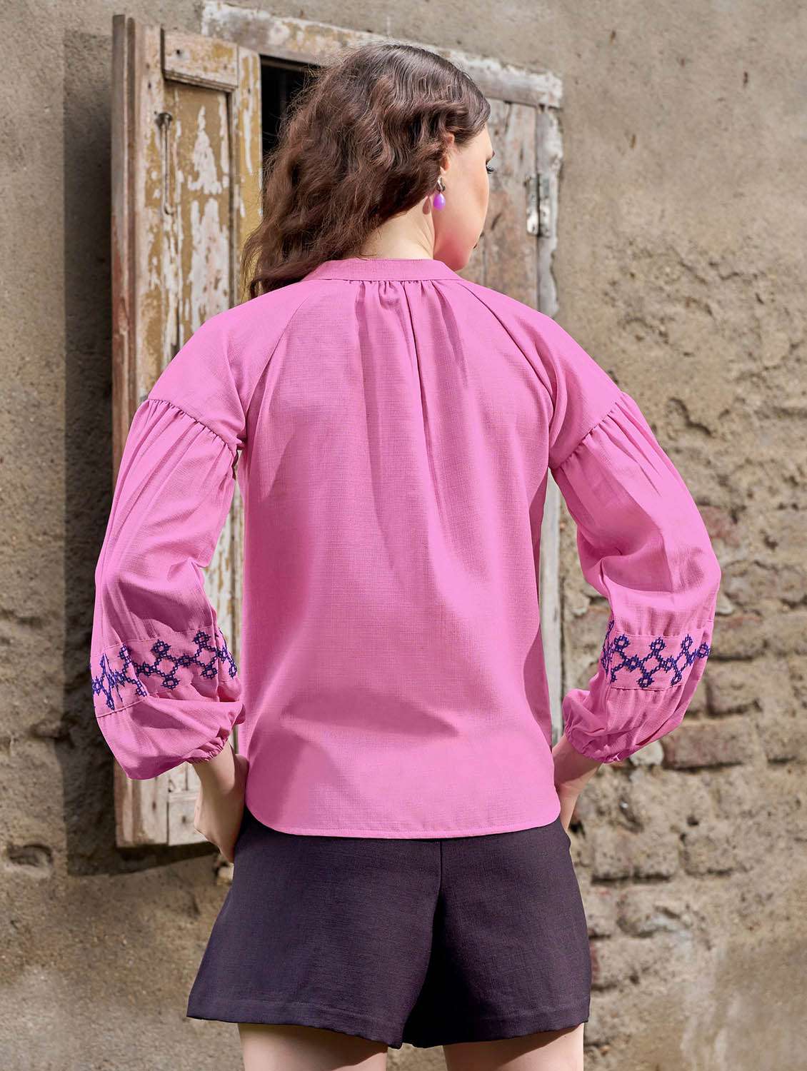 women embroidered long sleeves regular shirt - 22554121 -  Standard Image - 4