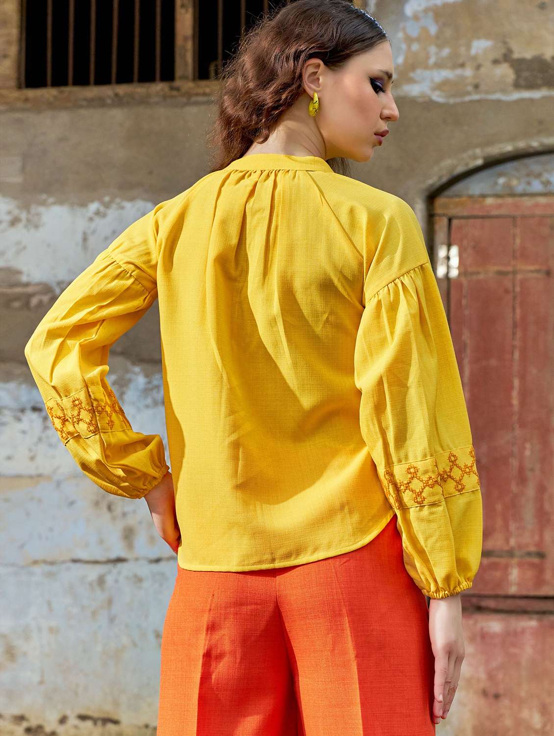 women embroidered long sleeves regular shirt - 22554122 -  Standard Image - 4