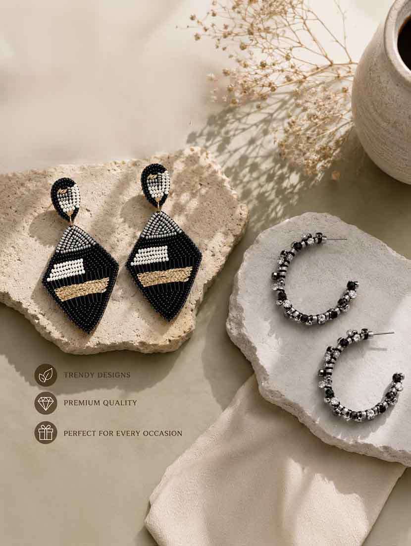 thread & beads earrings combo pack of 2 for women  - 22554134 -  Standard Image - 1
