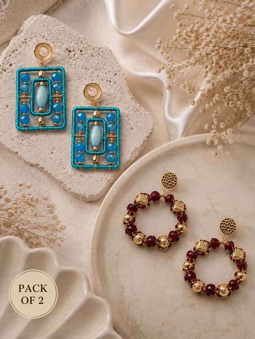 beads earrings combo pack of 2 for women  - 22554137 -  Standard Image - 1