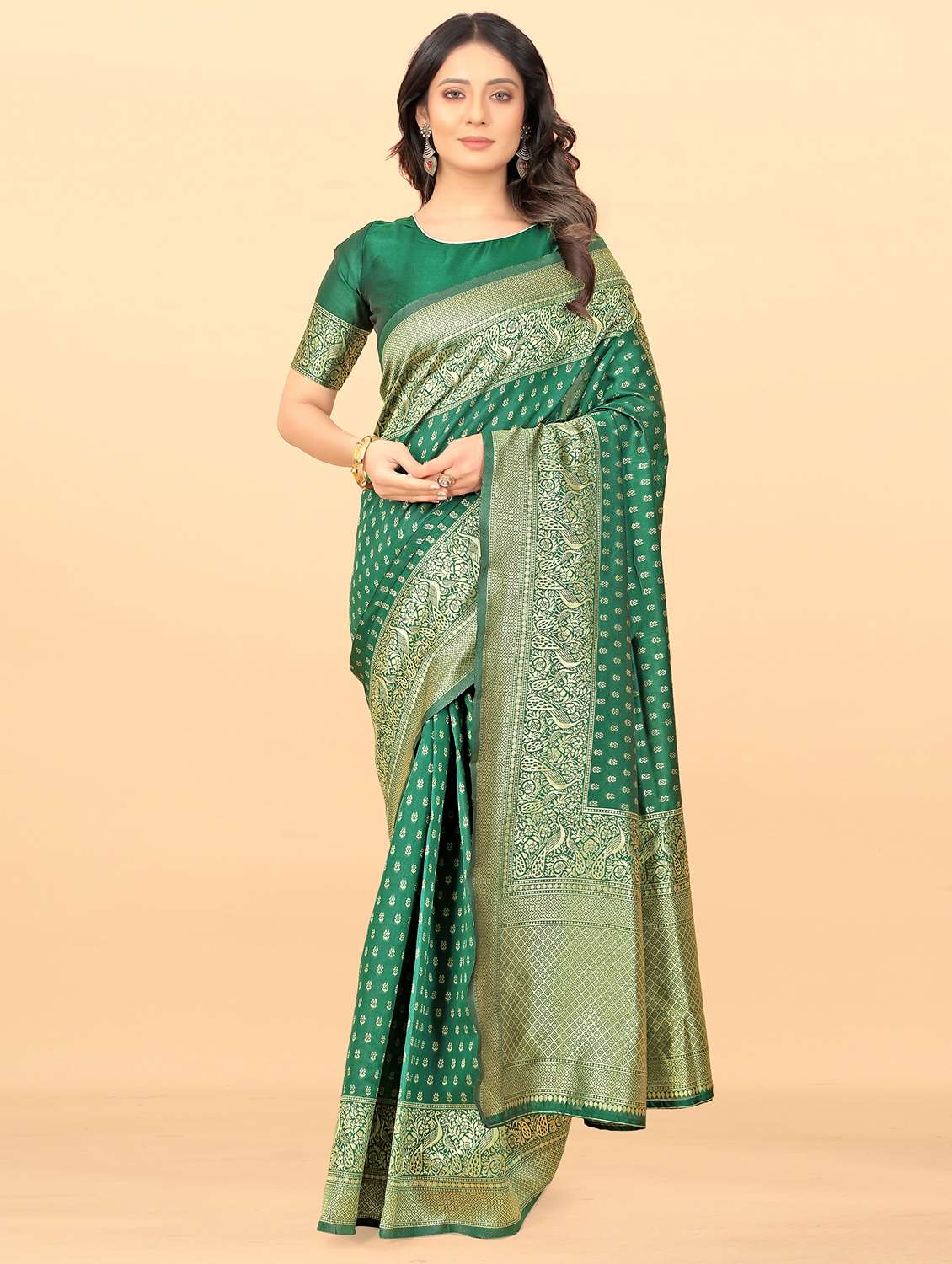 women self design banarasi saree with blouse - 22554530 -  Standard Image - 1