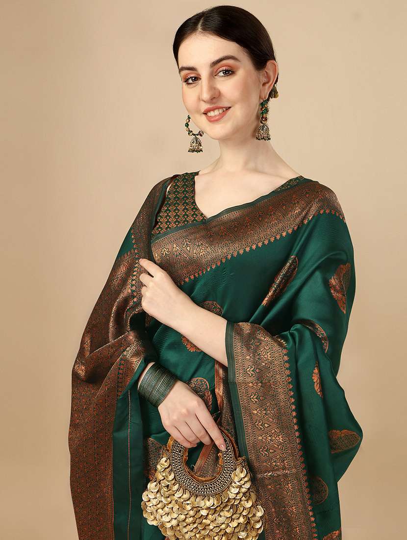 Women Self Design Banarasi Saree With Blouse - 22554552 -  Standard Image - 1