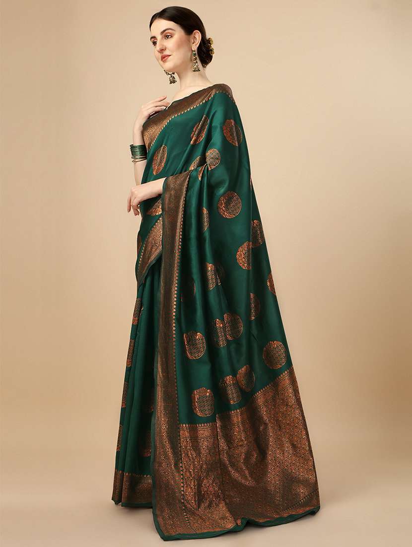 Women Self Design Banarasi Saree With Blouse - 22554552 -  Standard Image - 4