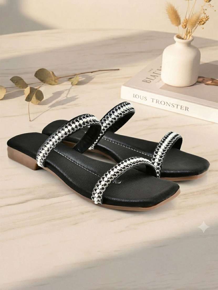 women embellished slip on flats