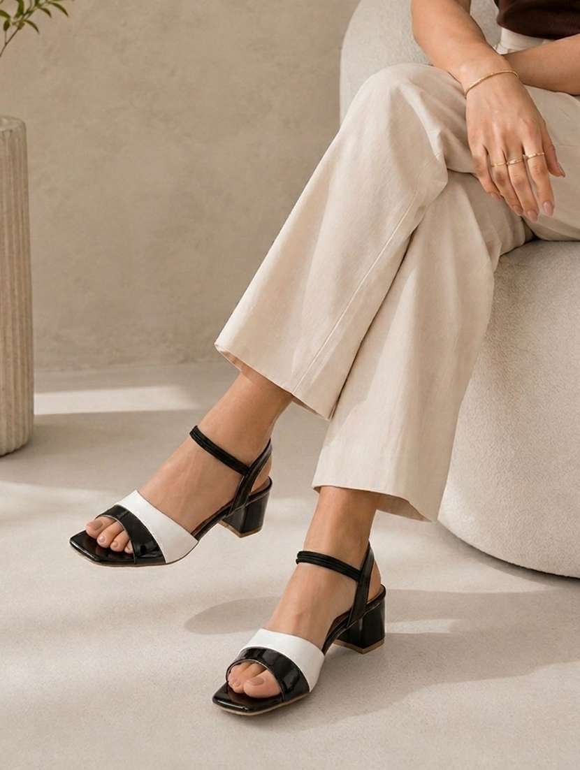 women colourblocked ankle strap sandal - 22554642 -  Standard Image - 4