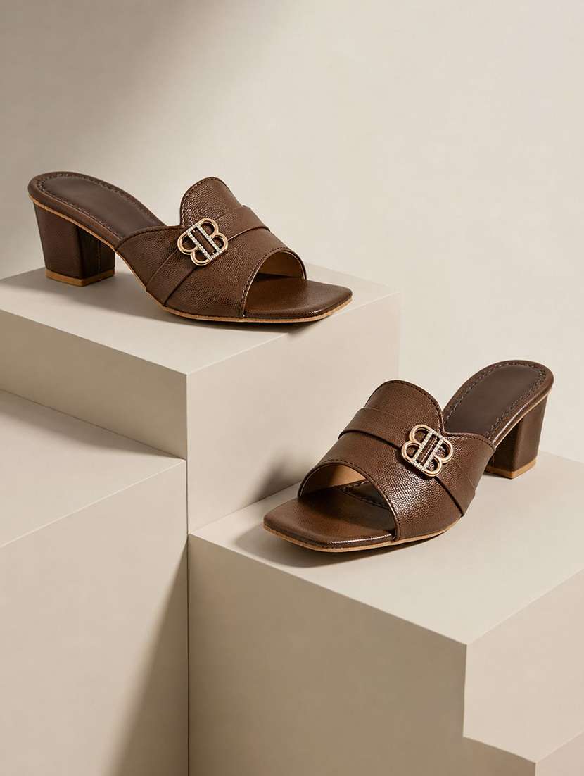women solid slip on sandal