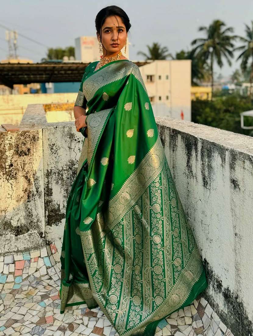 women self design banarasi saree with blouse