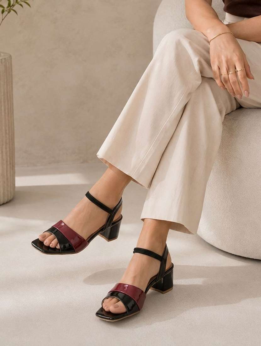 women colourblocked ankle strap sandal - 22554788 -  Standard Image - 4