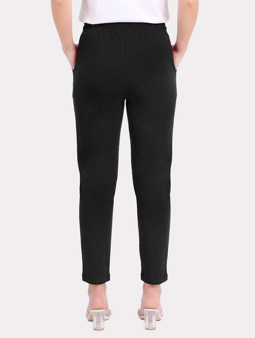 women solid mid rise ankle length track pant - 22554789 -  Standard Image - 1