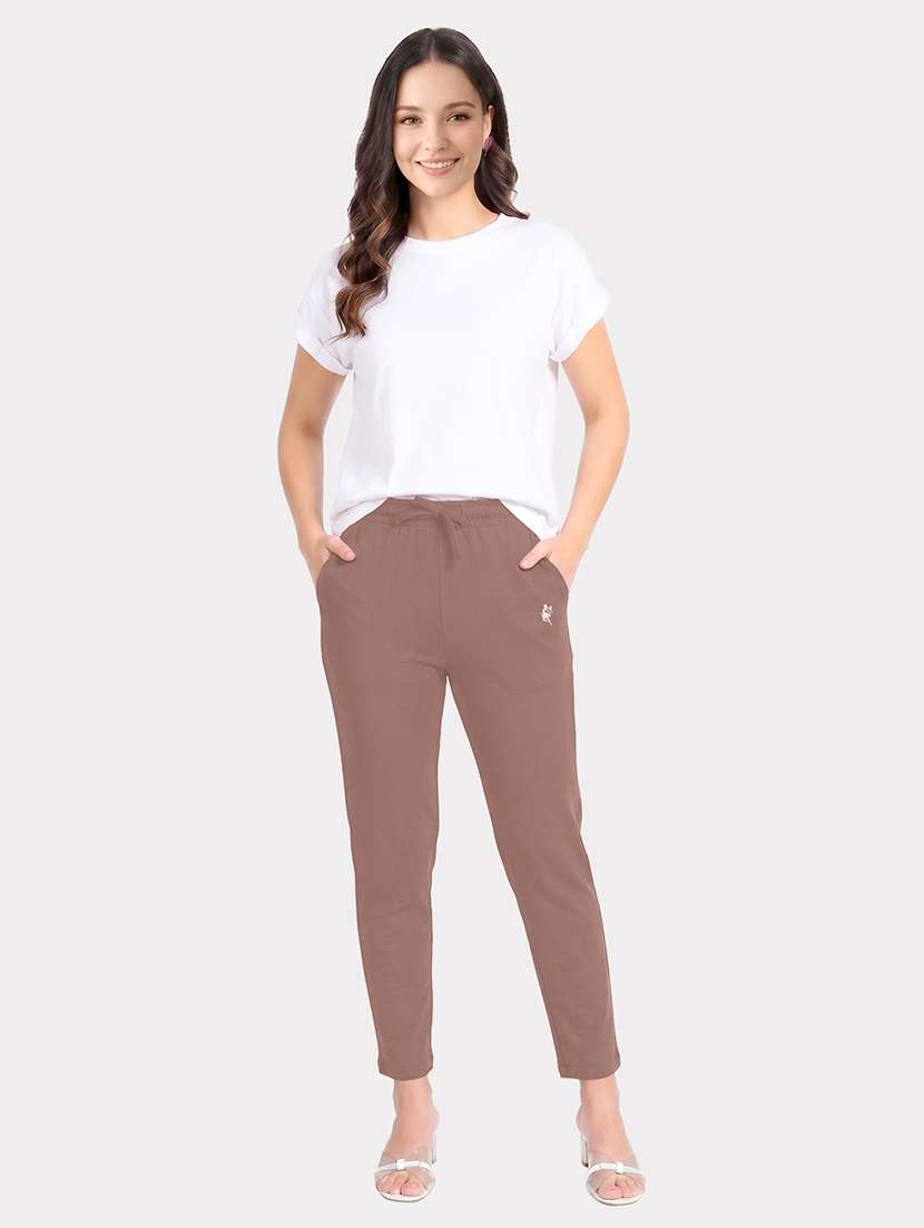 women solid mid rise ankle length track pant - 22554792 -  Standard Image - 4