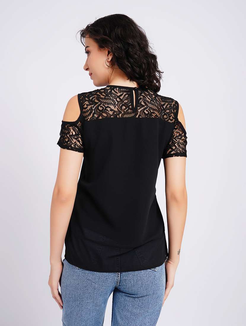 women self design cold shoulder regular top - 22554891 -  Standard Image - 4