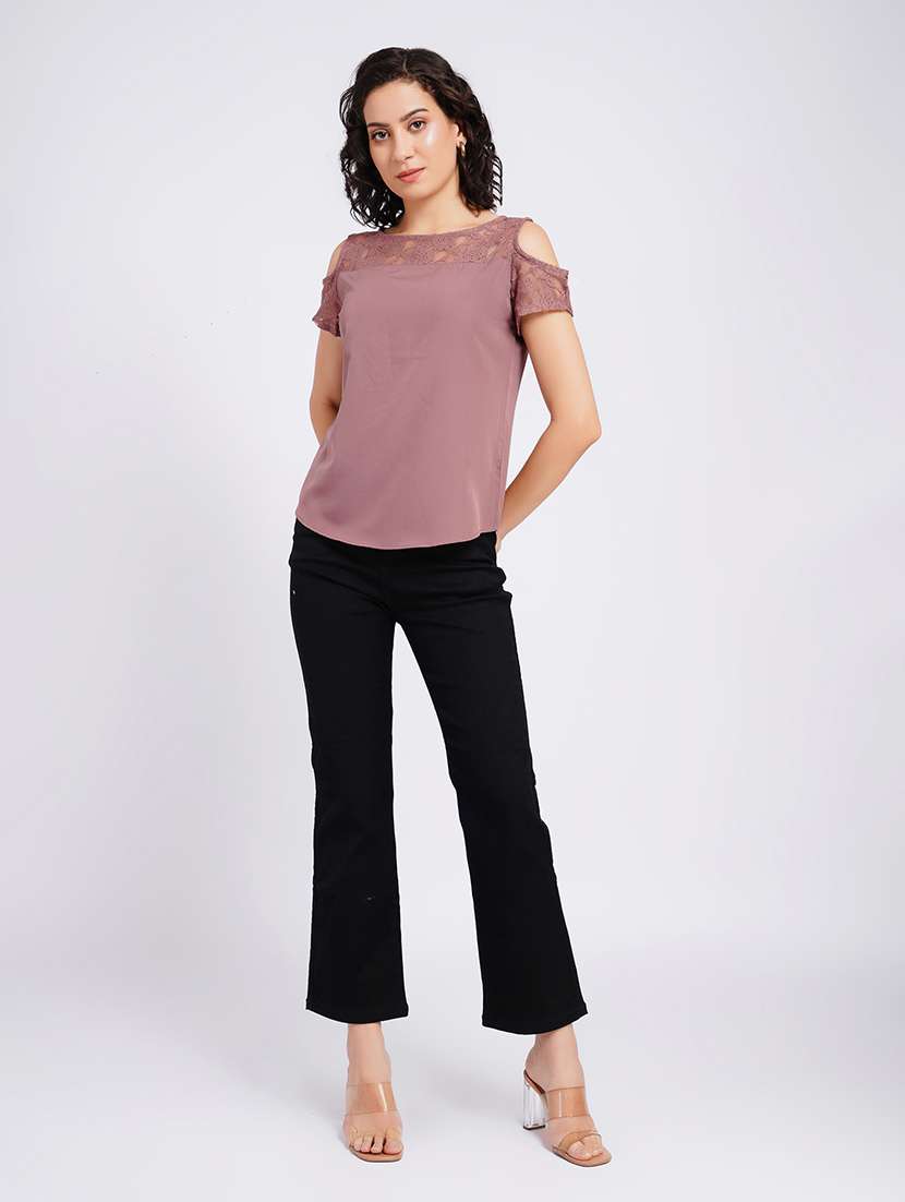women self design cold shoulder regular top - 22554892 -  Standard Image - 6