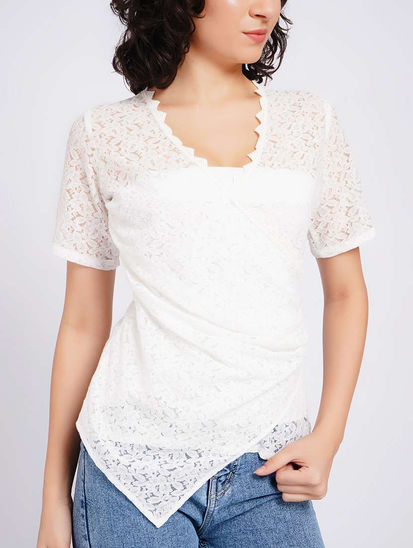 women self design short sleeves regular - 22554894 -  Standard Image - 1