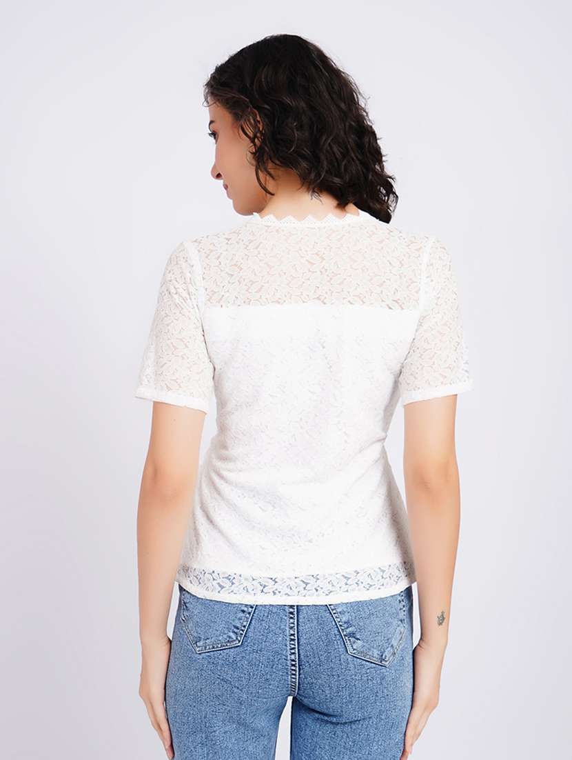 women self design short sleeves regular - 22554894 -  Standard Image - 4
